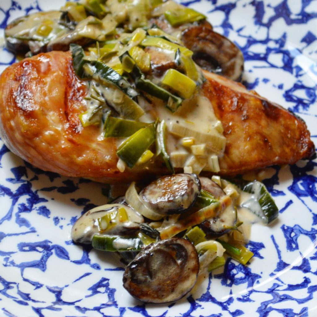 Chicken with Mushroom Leek Sauce